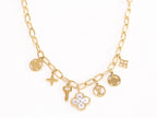 Alphabet L and V gold plated chain with charms