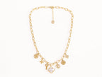 Alphabet L and V gold plated chain with charms