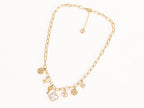 Alphabet L and V gold plated chain with charms