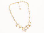 Alphabet L and V gold plated chain with charms