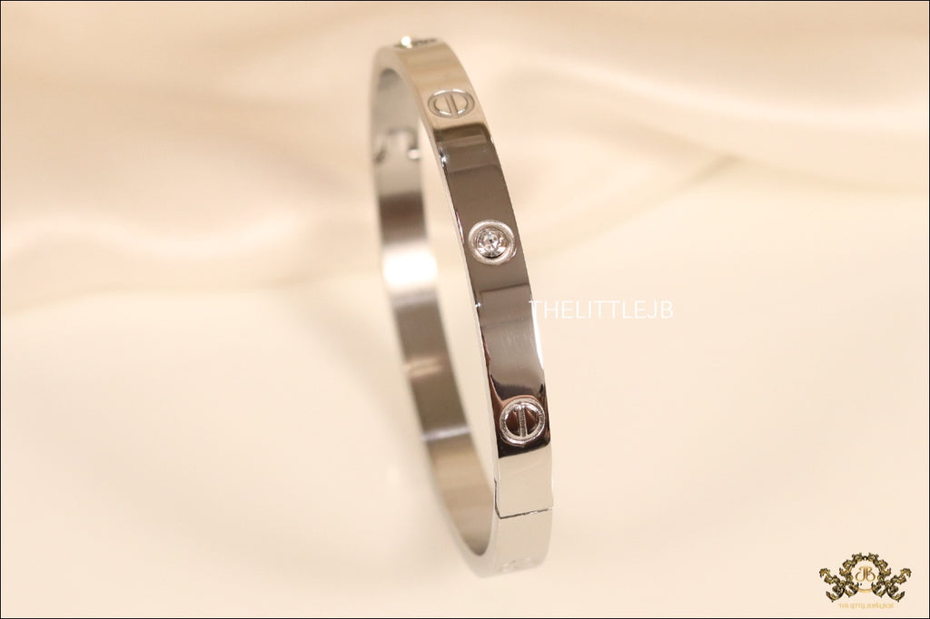 Women's Platinum Plated love bracelet with screws and zircons