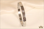 Women's Platinum Plated love bracelet with screws and zircons