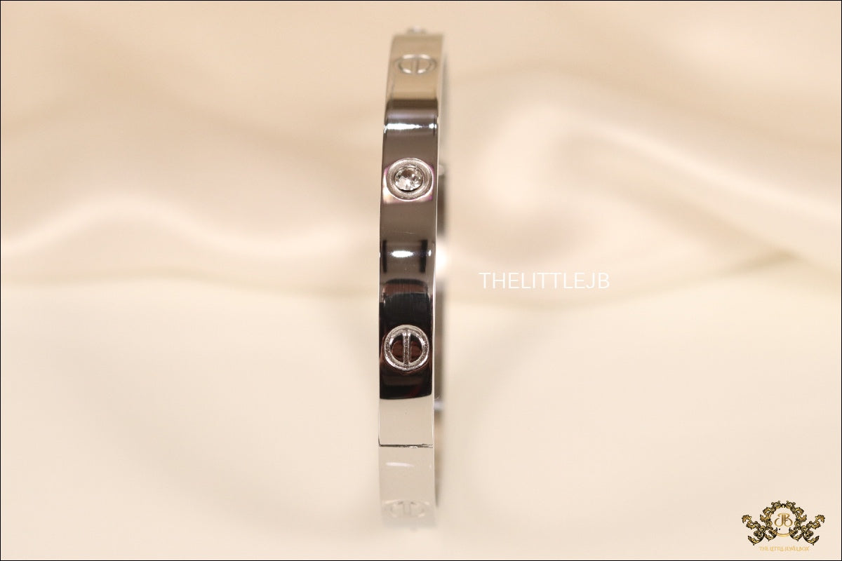 Women's Platinum Plated love bracelet with screws and zircons