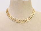 Alphabet D and G motif matte gold plated chain