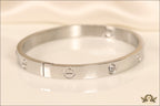Women's Platinum Plated love bracelet with screws and zircons