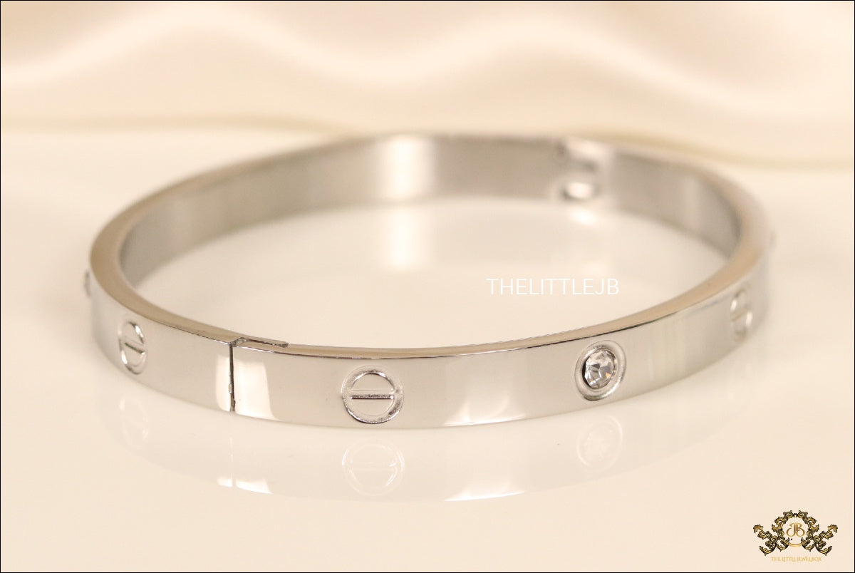 Women's Platinum Plated love bracelet with screws and zircons