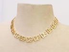 Alphabet D and G motif matte gold plated chain