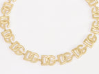 Alphabet D and G motif matte gold plated chain