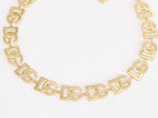 Alphabet D and G motif matte gold plated chain