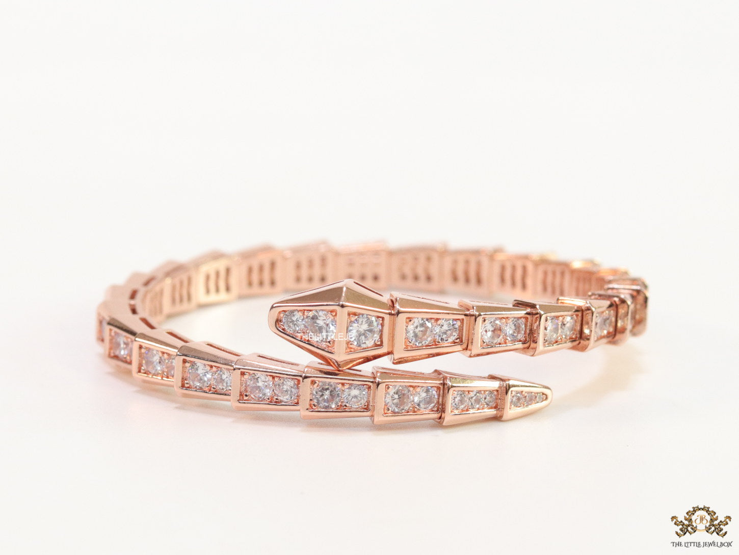 Rose gold cz serpent bracelet