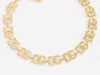 Alphabet D and G motif matte gold plated chain