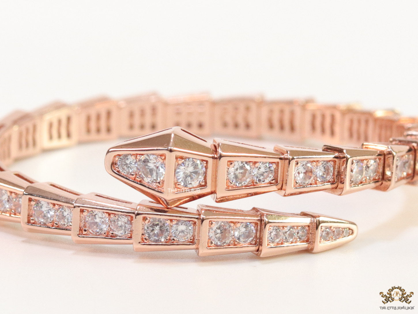 Rose gold cz serpent bracelet
