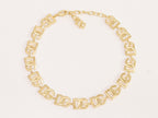 Alphabet D and G motif matte gold plated chain