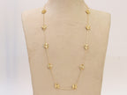 Gold clover necklace and earrings set