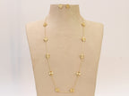 Gold clover necklace and earrings set