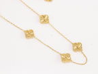 Gold clover necklace and earrings set