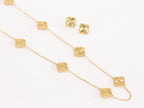 Gold clover necklace and earrings set