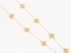 Gold clover necklace and earrings set