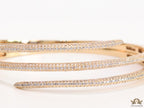 Triple line cz nail bracelet in gold plating