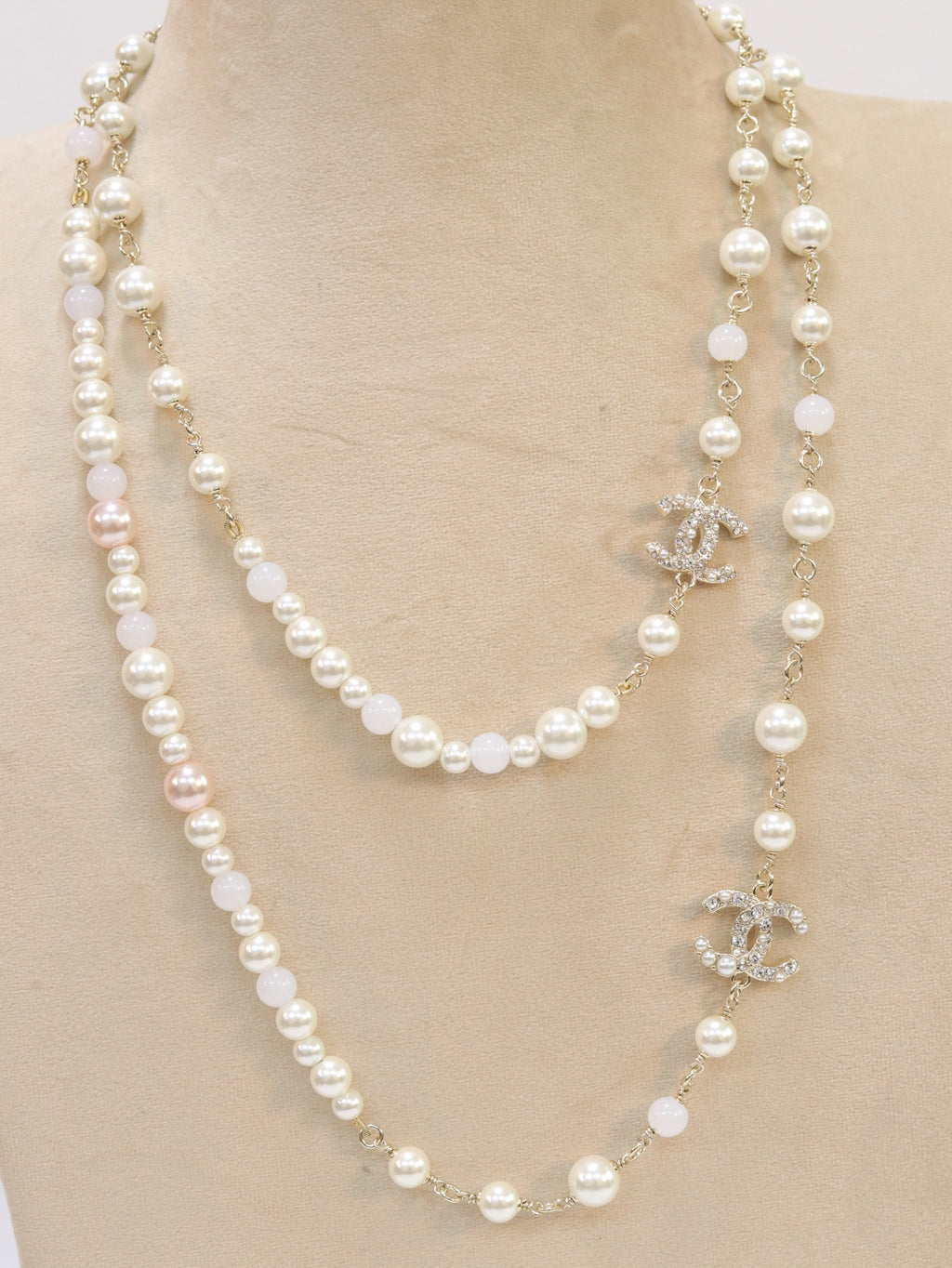 Double C small pearl chain