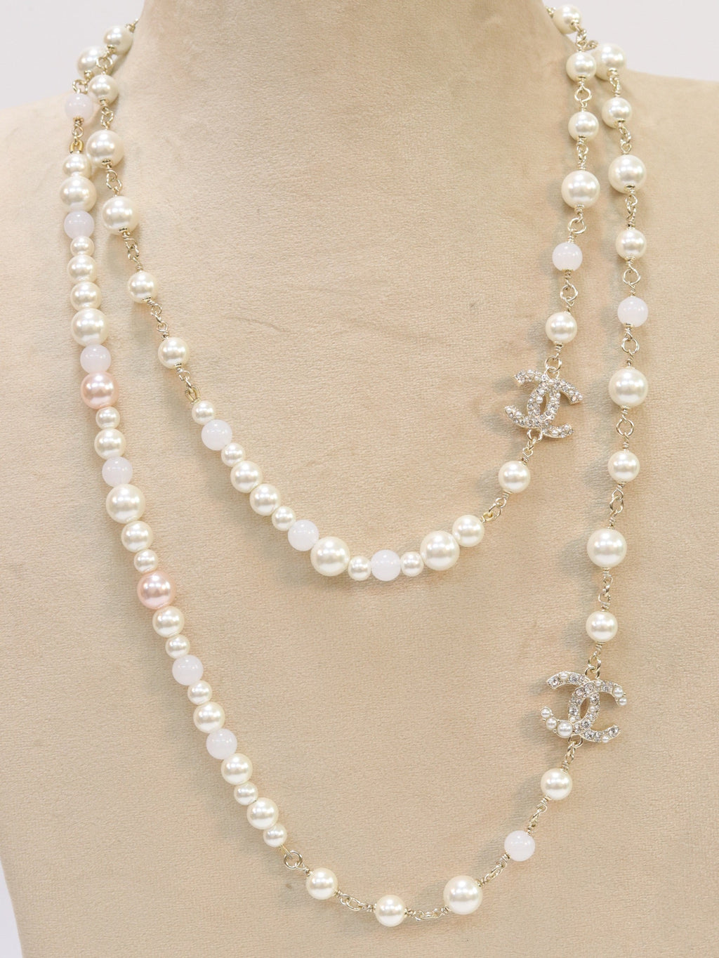 Double C small pearl chain
