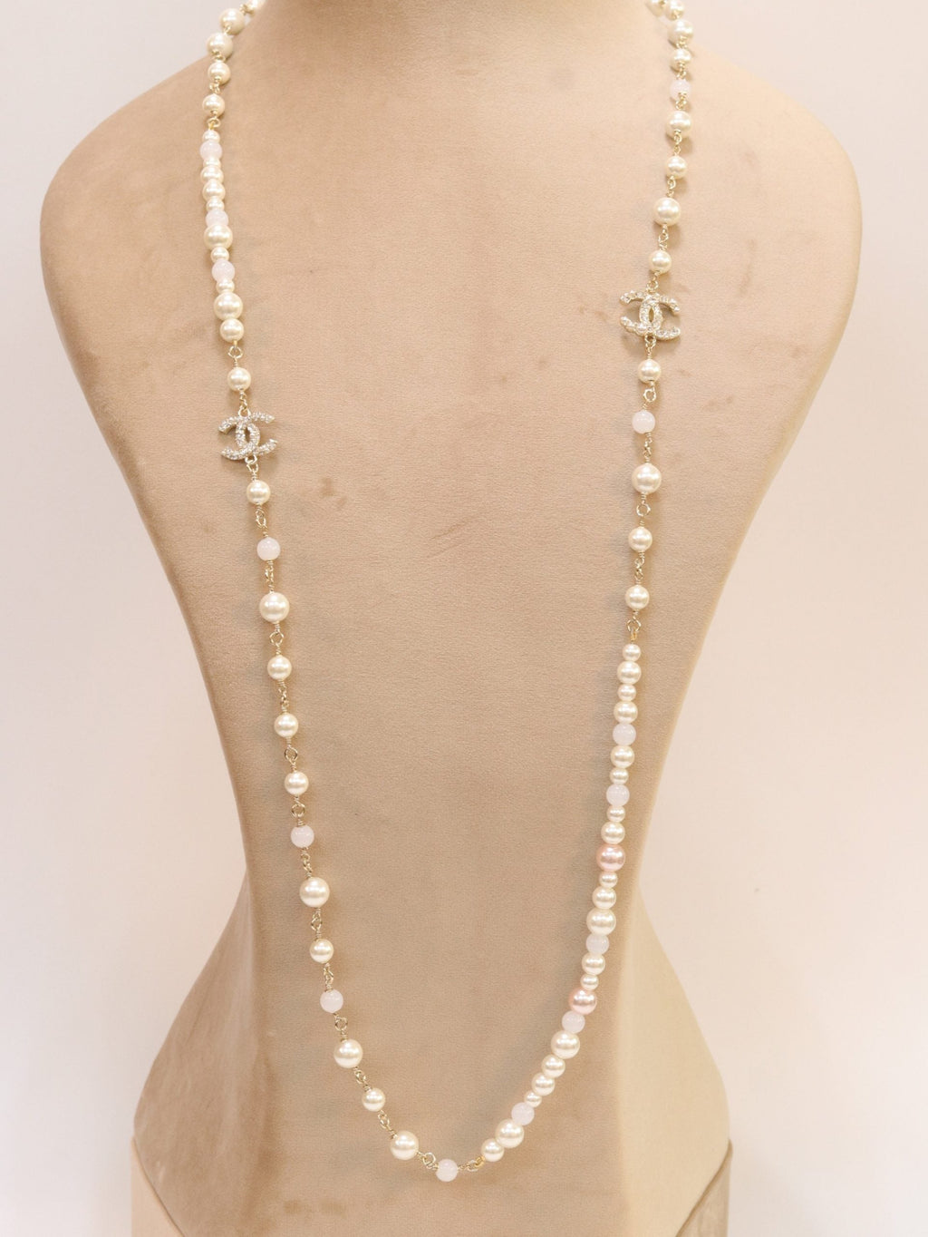 Double C small pearl chain