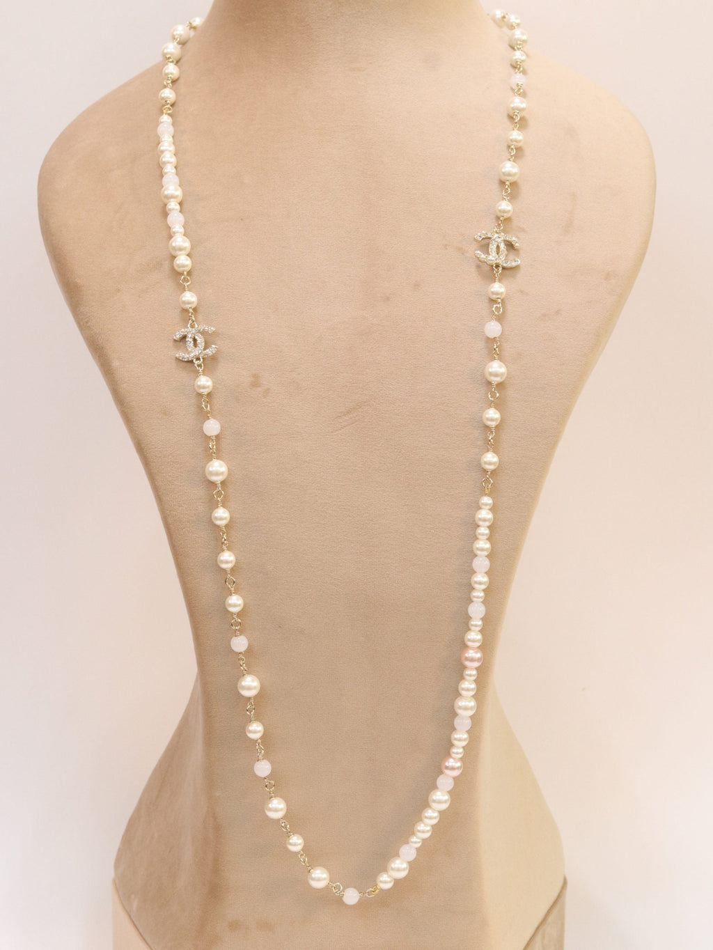 Double C small pearl chain