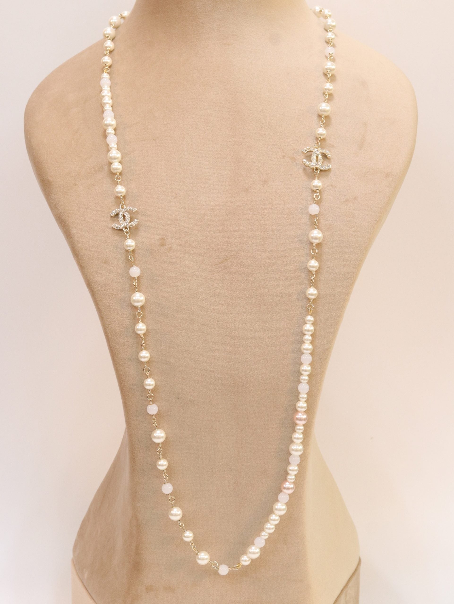 Double C small pearl chain