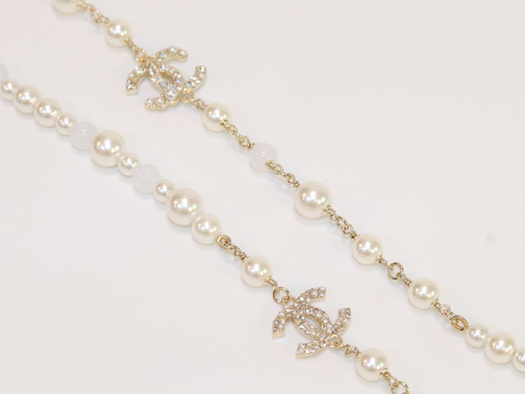 Double C small pearl chain