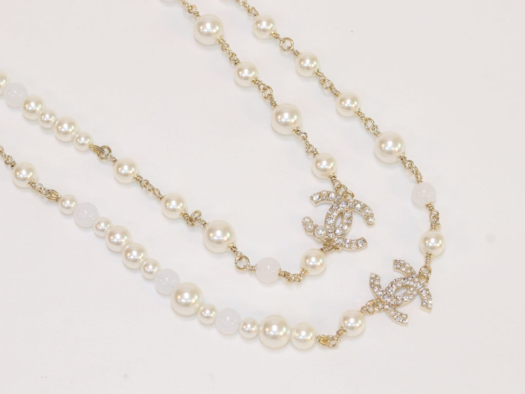 Double C small pearl chain
