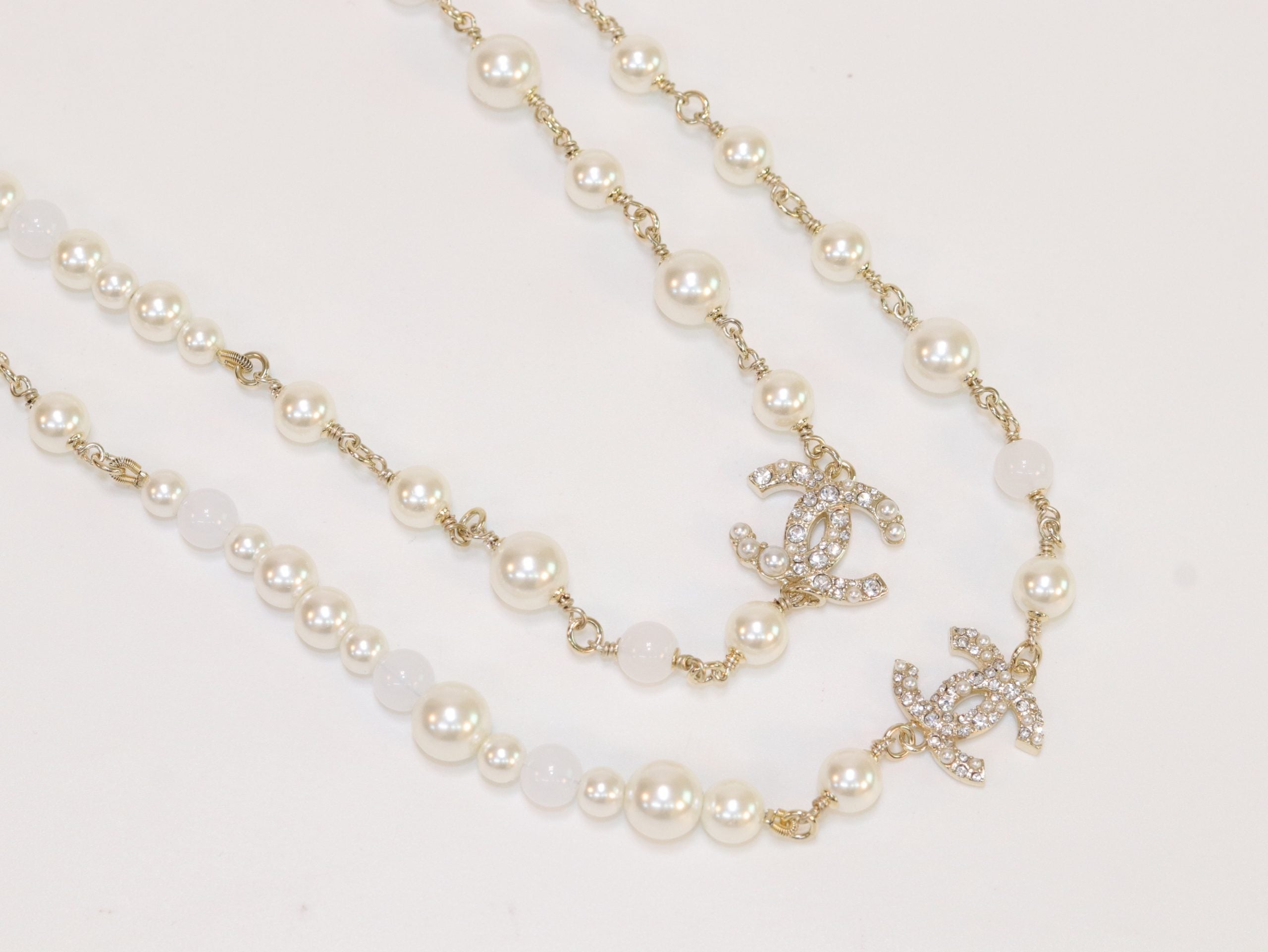 Double C small pearl chain