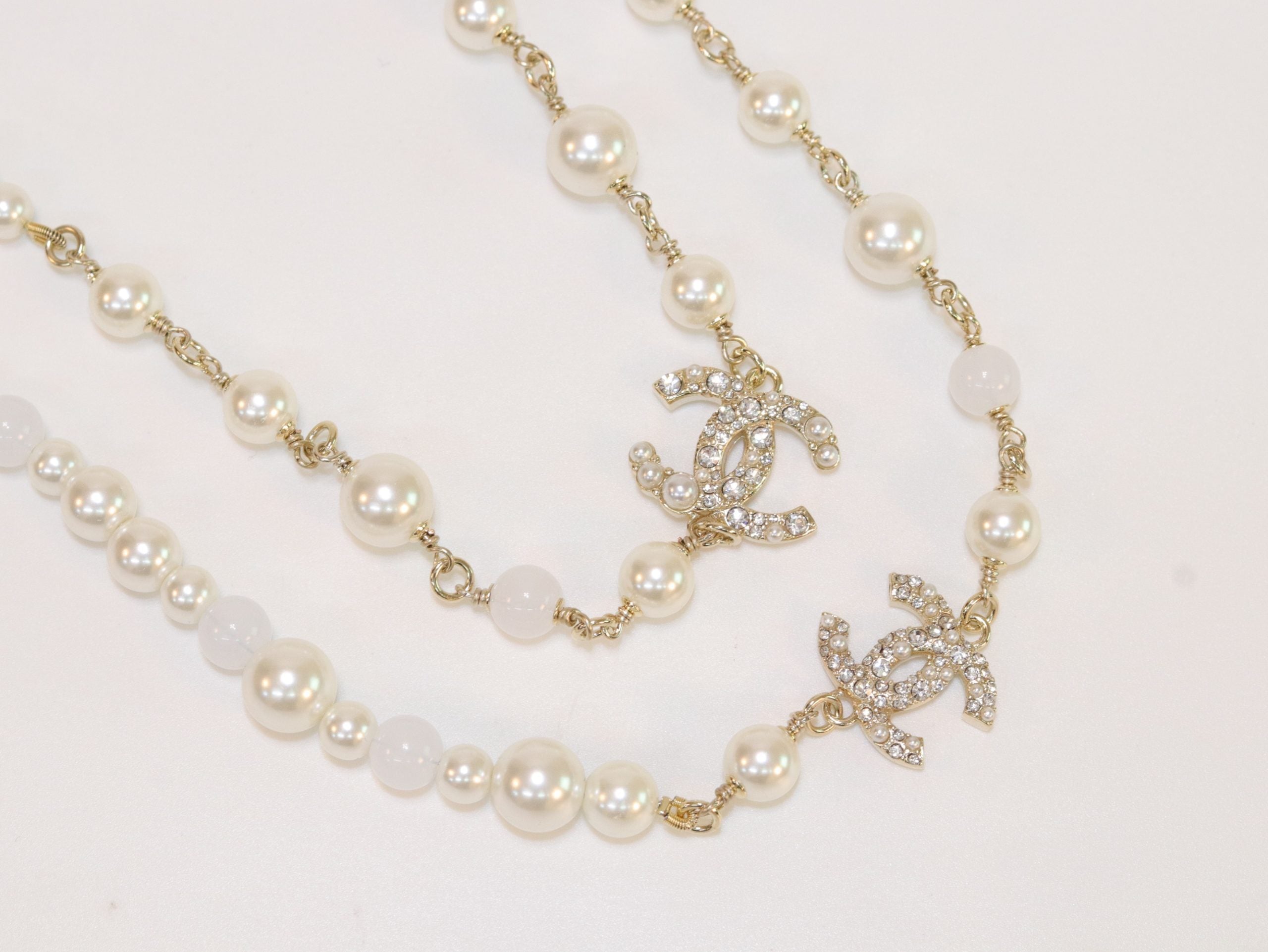 Double C small pearl chain