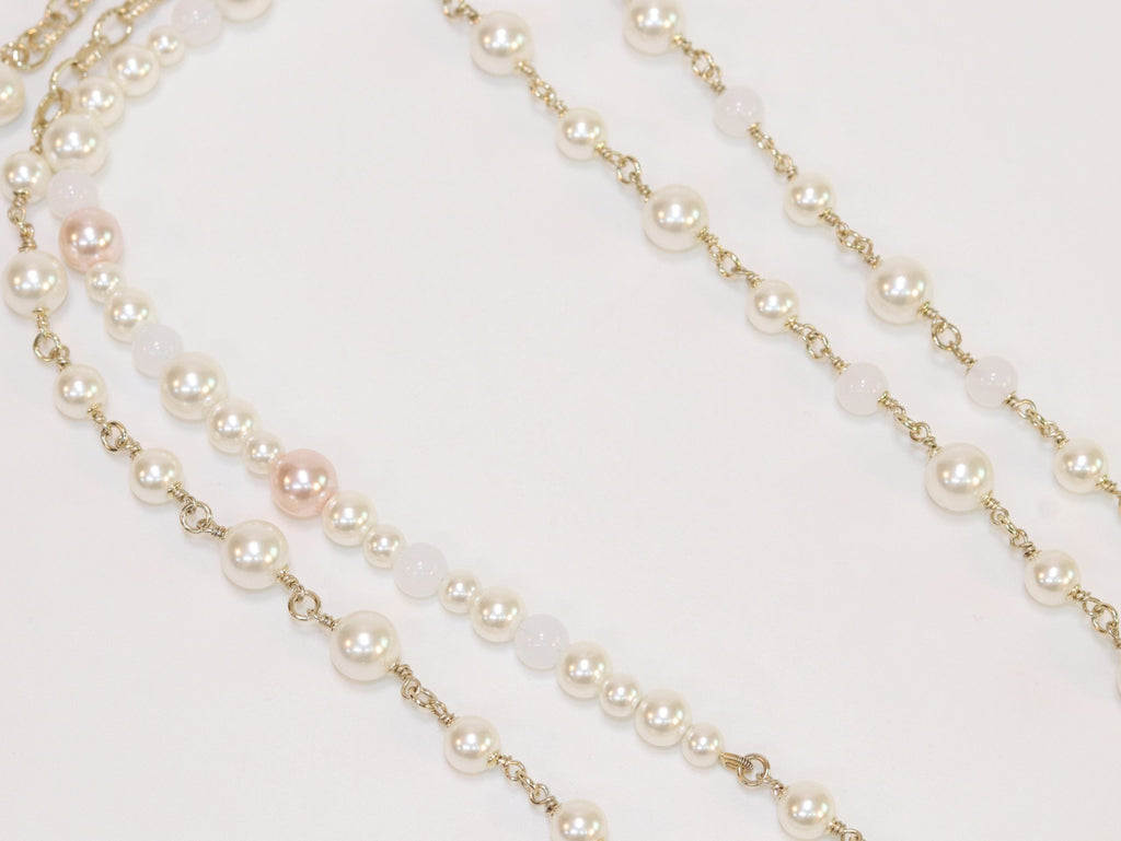 Double C small pearl chain
