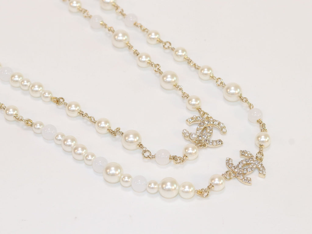 Double C small pearl chain