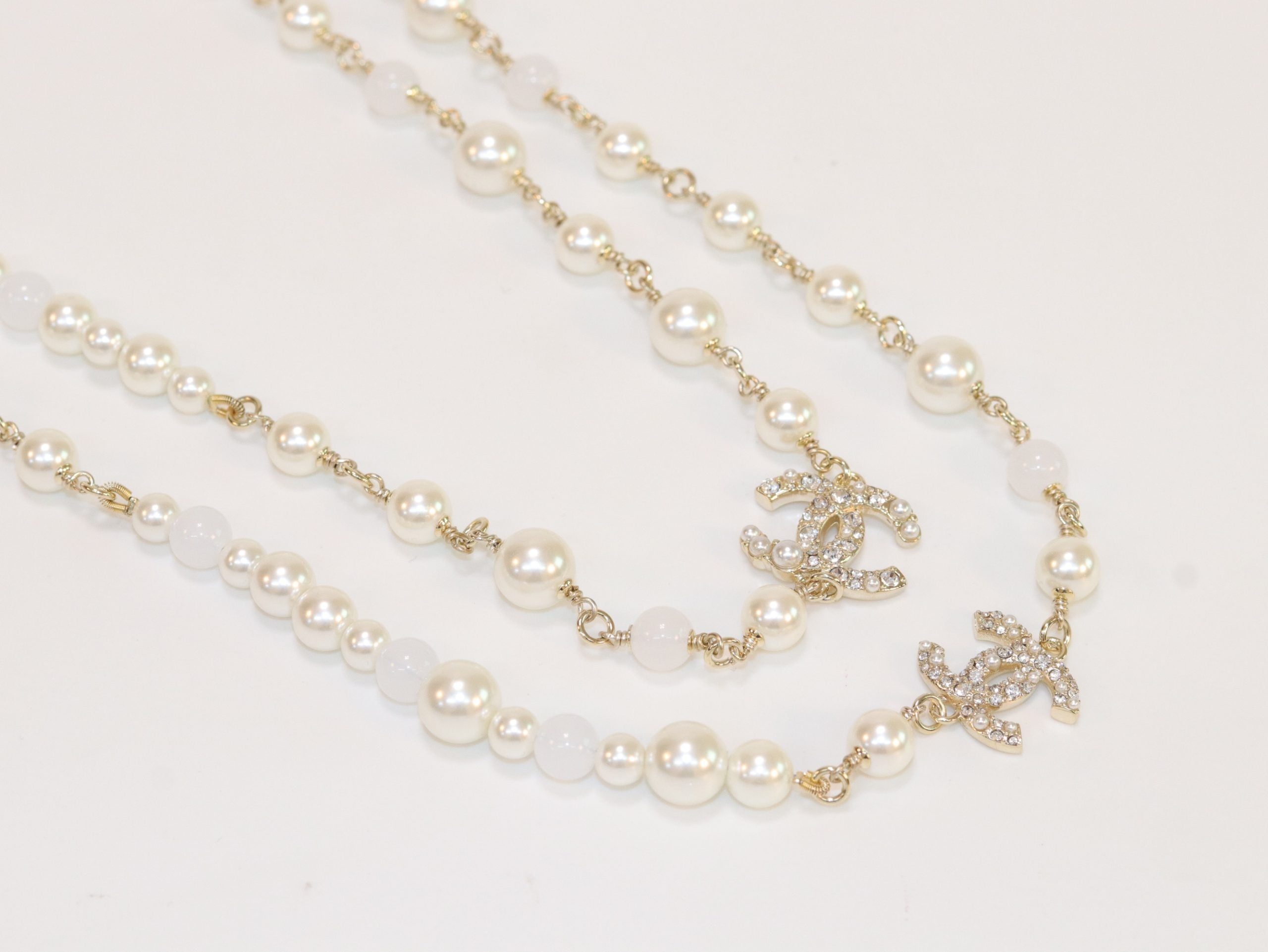 Double C small pearl chain
