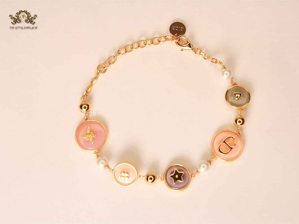 alphabet cd pastel chain bracelet