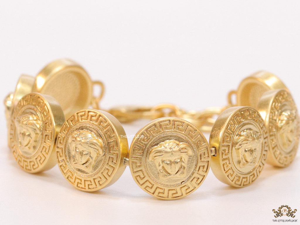 Golden Medusa disc bracelet