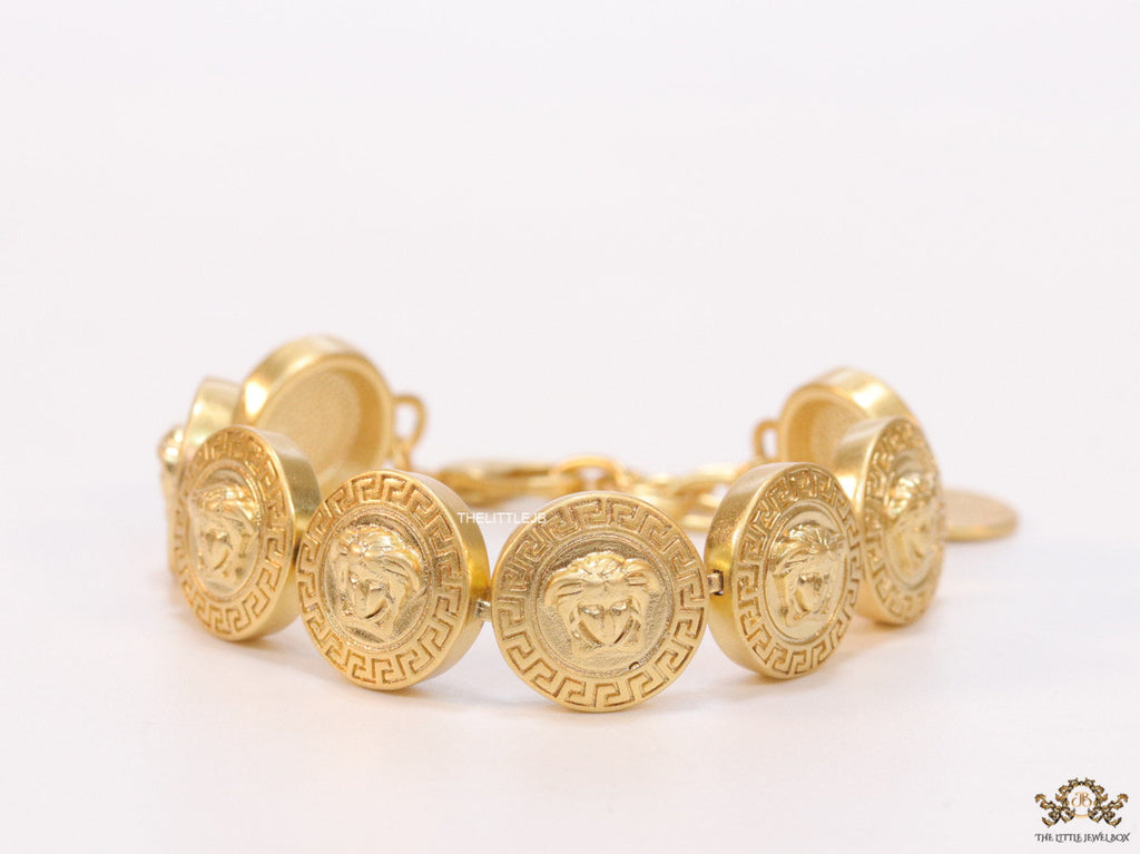 Golden Medusa disc bracelet