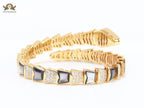 Serpenti black and gold bracelet with cz