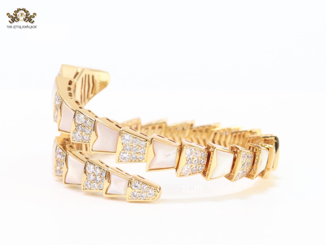 Serpenti gold and cz bracelet