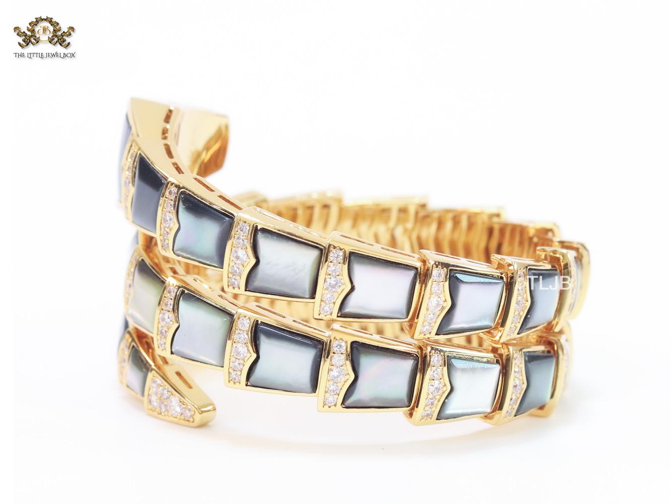 Serpenti black and gold three layer bracelet