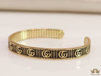 Open Gold plated double G motif bracelet in antique finish
