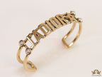 Open Gold plated bracelet with letters