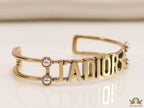 Open Gold plated bracelet with letters