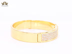 Alphabet V cz and gold bracelet