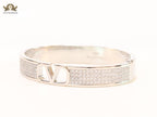 Alphabet V cz and platinum bracelet