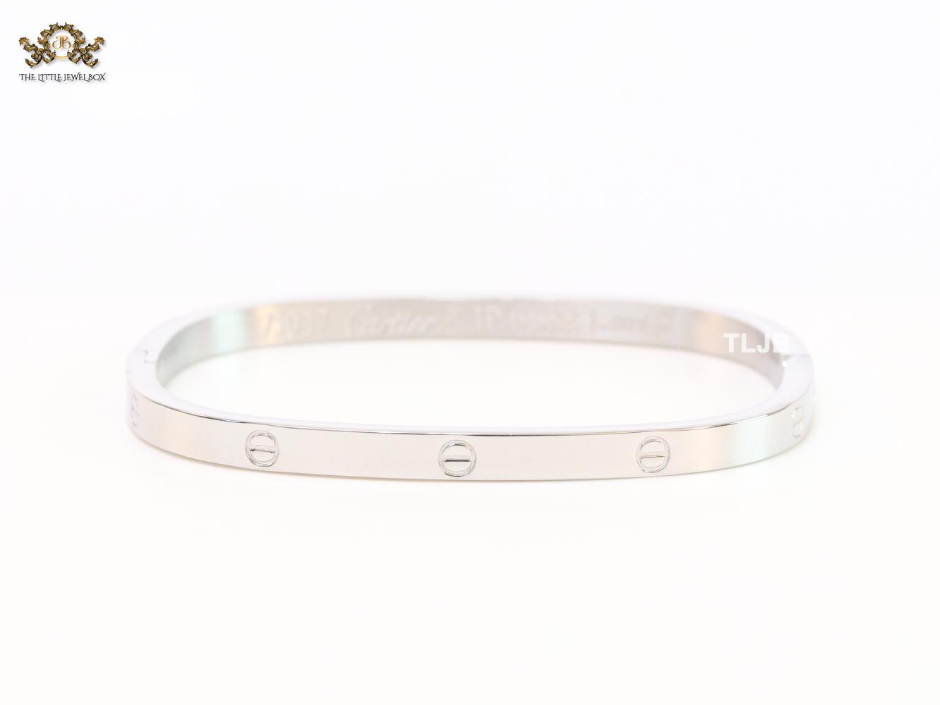 Silver plated rectangular screw bracelet