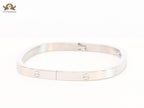 Silver plated rectangular screw bracelet