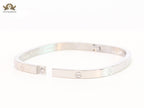 Silver plated rectangular screw bracelet