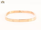 Rose gold plated plated rectangular screw bracelet